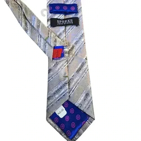 Sparks Men's Tie BrownGray Stripes - Picture 5 of 5